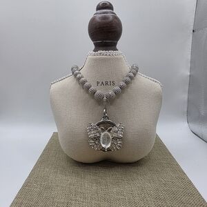 Exquisite Silver Necklace with Butterfly Pendant